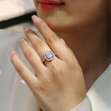 精镶嘻哈戒指定制银莫桑石结婚求婚首饰全莫桑女戒