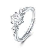 新款S925纯银莫桑石指环轻奢小众设计生日礼物戒指