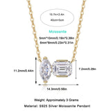 s925银异形莫桑石吊坠马眼组合吊坠项链女