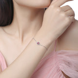 手链S925银镶彩色莫桑石手链气质礼物手饰品手链