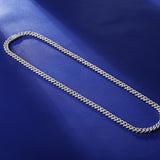 古巴链 s925银D色莫桑石K白/K黄8mm古巴项链