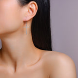 时尚精工多色十字架耳坠耳钉镶莫桑石耳环饰品女