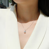 经典简约2爪拉D色莫桑石项链吊坠s925纯银吊坠锁骨链女士简约项链