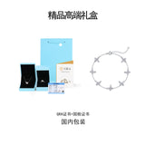 可调节四叶草电镀18K白金手链 热销s925纯银莫桑石手链女