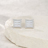 爆品立体几何S925纯银耳钉简约百搭轻奢耳饰品耳环