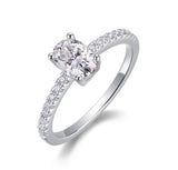 分销莫桑石戒指女轻奢925纯银镀18K金求婚订婚戒指