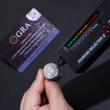 潮街舞莫桑石戒指环 S925纯银嘻哈真莫桑男士戒指