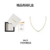 S925银叠戴项链莫桑石锁骨项链金色项链