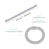 跨境爆款新款10mm宽银饰品手链抖音小红书直播莫桑石纯银古巴手链