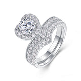 新款S925纯银镶嵌莫桑石灵蛇心形指环小众轻奢戒指女