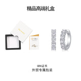 925耳环设计感耳环 半圈S925通体纯银莫桑石流苏