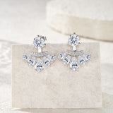 S925纯银耳饰简约气质百搭精致一式两戴耳钉女