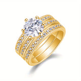 热销S925银闭口戒指3色莫桑石叠戴婚戒套戒