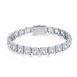 嘻哈方形S925纯银莫桑石手链轻奢时尚个性搭配饰品男女款