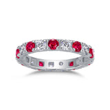 轻奢气质S925银戒指女绿宝红蓝宝石新款莫桑石戒子