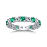 轻奢气质S925银戒指女绿宝红蓝宝石新款莫桑石戒子