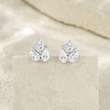 新款S925纯银几何形莫桑石耳钉小众轻奢气质耳环耳饰品女