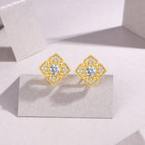 精工S925纯银莫桑石耳钉养耳洞耳环韩系耳饰