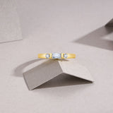 新款金色单颗莫桑石指环简约百搭时髦戒子女