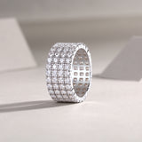 戒指饰品直供时尚嘻哈戒指莫桑石男戒指圈戒