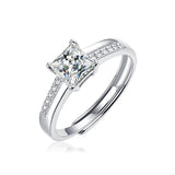 莫桑石六爪轻奢开口戒指纯银时尚