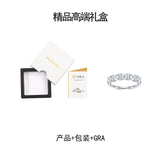 新款S925纯银镶D色莫桑石戒指小众轻奢指环女