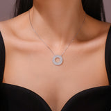 925纯银项链莫桑石轻奢时尚圆圈吊坠