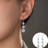 纯银莫桑石时尚气质几何系列高级流苏耳饰长款女士耳坠