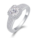 分销莫桑石戒指女轻奢925纯银镀18K金求婚订婚戒指