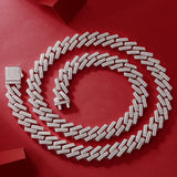 现批夸张嘻哈项链 14mm男士s925银莫桑石古巴项链