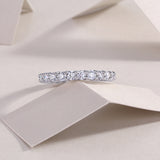 S925银个性满圈戒指莫桑石闭口纯手工制作s925银戒指女