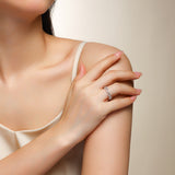 八字扣戒指 S925纯银戒指闭口浑身全莫桑戒指婚戒