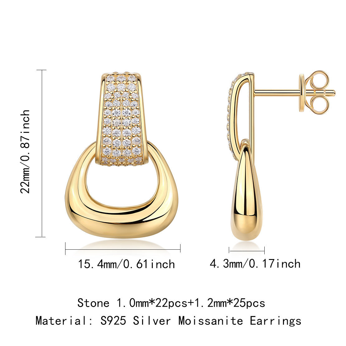 莫桑石耳环银饰品S925银石新款耳坠耳环时尚