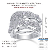 嘻哈夸张婚戒S925银莫桑石镀18k金时尚女戒