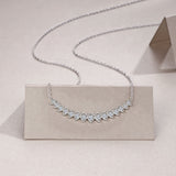 新款925纯银时尚百搭莫桑石项链轻奢气质微笑锁骨链女