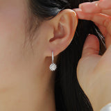 新款莫桑石耳坠太阳花耳钩时尚百搭女款耳环耳钉耳饰品