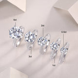 S925银莫桑石热销6爪婚戒女士时尚轻奢半壁江山戒指指圈指环