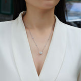 1克拉s925银莫桑石洁白夏夜吊坠项链