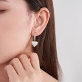 新款S259银时尚爱心莫桑石耳扣精致轻奢立体心形耳环女