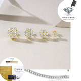 外S925银镀18K黄镶嵌莫桑石耳钉轻奢订制