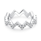 新款热销风S925纯银镶白金莫桑石排戒经典简约款戒指女款