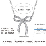 精美蝴蝶结项链甜美百搭小巧设计感冷淡风女锁骨链吊坠