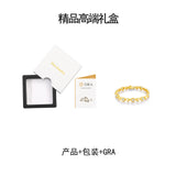 新款沙金18K黄蛋形手串简约轻奢925银莫桑手链女