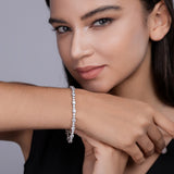 嘻哈风网球异形手链S925纯银莫桑石手链