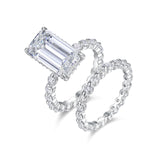 风叠戴组合男套戒S925银莫桑石满圈婚戒