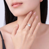 新款纯银轻奢S925纯银戒指时尚设计感方形不规则指环女