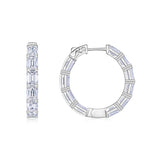 新款S925纯银O型耳钉超闪简约时尚轻奢圆圈耳环女