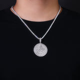 s925银莫桑石风嘻哈吊坠满钻网球链大吊坠