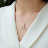 金牌S925纯银莫桑石镀18k白金吊坠时尚项链女款