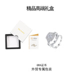 莫桑石S925纯银戒指小众设计感个性时尚叠戴豪华